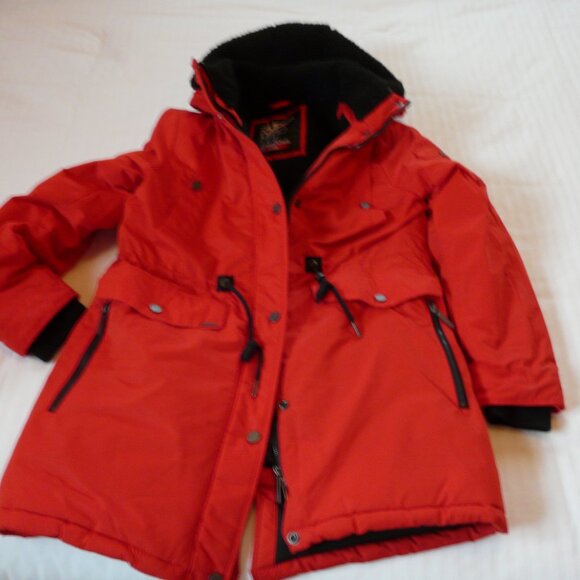 Superdry Ladies Red Winter Parka  Coat 12 - Picture 2 of 16